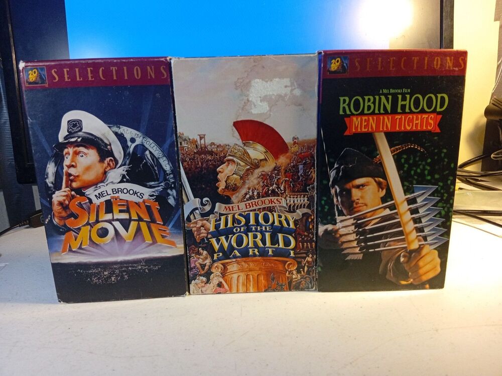 Mel Brooks VHS Lot: Silent Movie, History Of The World, Robin Hood Men In Tights